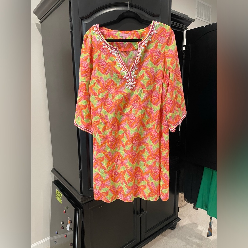 Lily Pulitzer orange tunic beach cover up